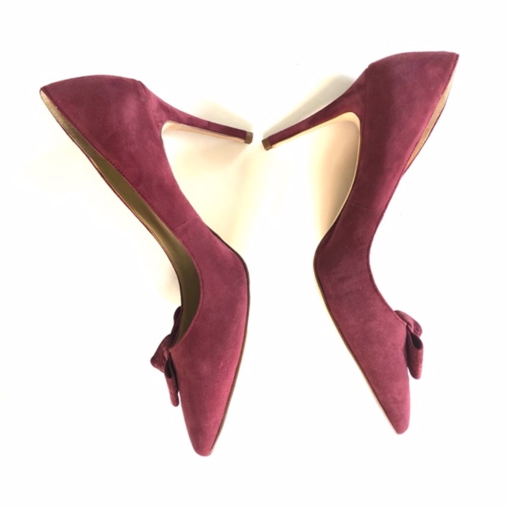 Ann Taylor Violetta Suede Burgundy Heels - Picture 7 of 8